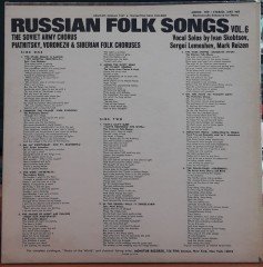 RUSSIAN FOLK SONGS - THE SOVIET ARMY CHORUS - PLAK 2.EL