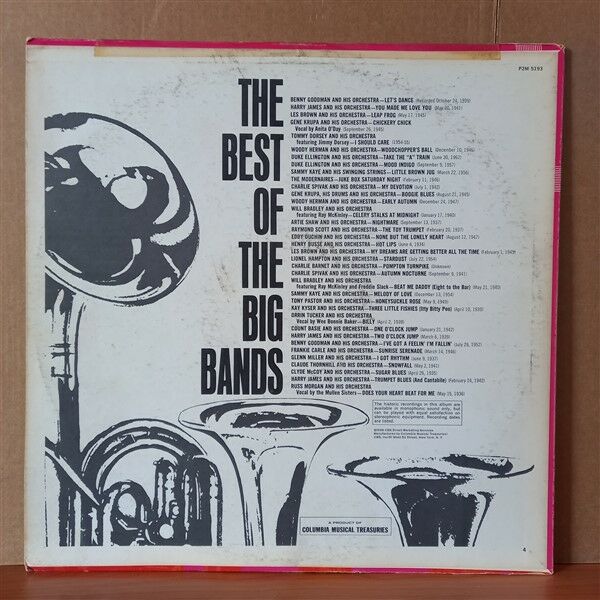 THE BEST OF THE BIG BANDS / BENNY GOODMAN, GENE KRUPA, WOODY HERMAN, LES BROWN, GLENN MILLER (1968) - 2LP 2.EL PLAK