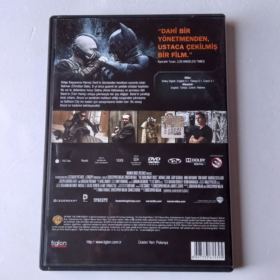 THE DARK KNIGHT RISES / KARA ŞÖVALYE YÜKSELİYOR - CHRISTOPHER NOLAN, CHRISTIAN BALE - DVD 2.EL