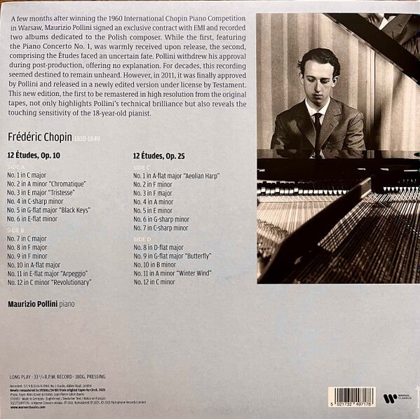 CHOPIN - ETUDES OPP. 10 & 25 / MAURIZIO POLLINI (2011) - 2LP 2025 EDITION SIFIR PLAK
