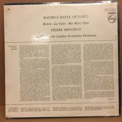 RAVEL MA MERE L'OYE LA VALSE BOLERO LSO PIERRE MONTEUX SIFIR PLAK