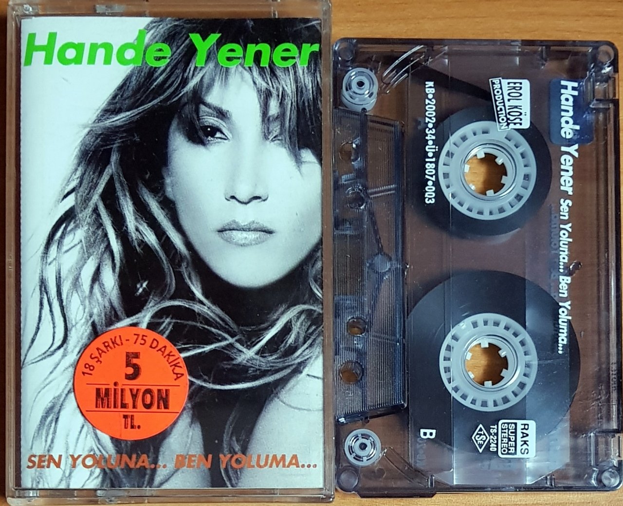 HANDE YENER - SEN YOLUNA BEN YOLUMA (2002) EROL KÖSE KASET 2.EL