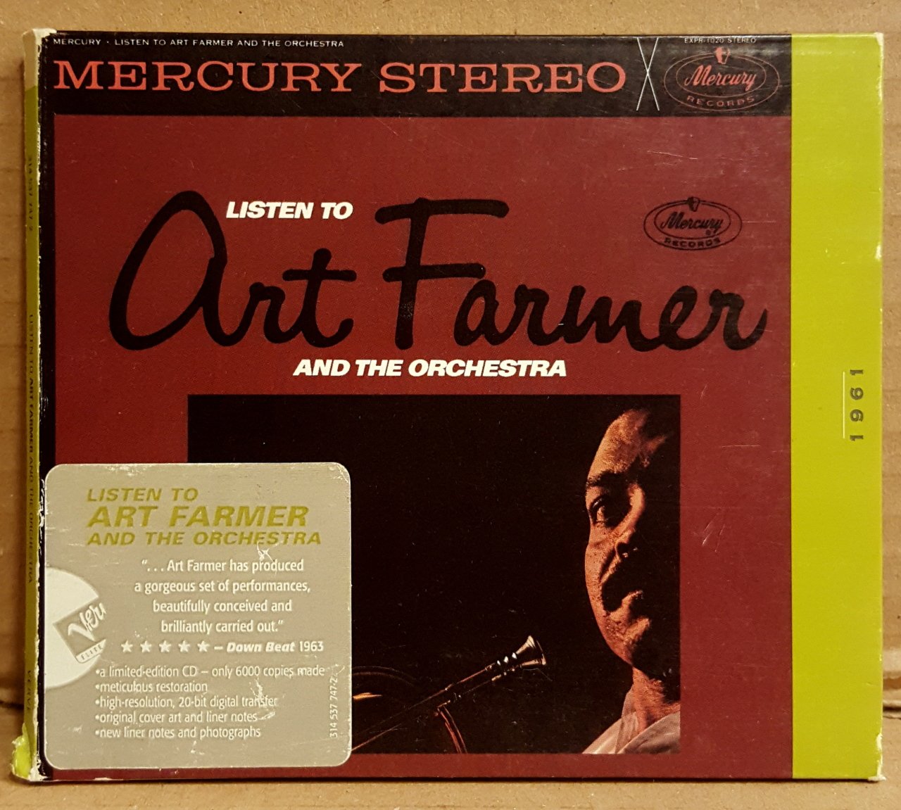 ART FARMER - LISTEN TO ART FARMER AND THE ORCHESTRA (1963) - CD 1997 VERVE ELITE EDITION DIGIPACK MADE IN USA 2.EL