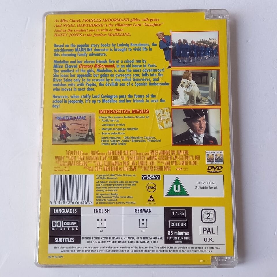 MADELINE - FRANCES MCDORMAND, NIGEL HAWTHORNE - DVD JEWEL CASE 2.EL