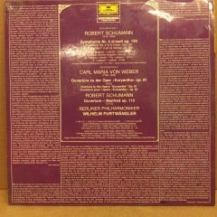 SCHUMANN SYM. NO 4, WEBER OUVERTURE FURTWANGLER BERLIN PHIL. SIFIR PLAK