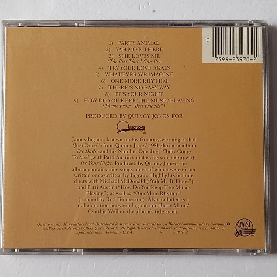 JAMES INGRAM – IT\'S YOUR NIGHT (1983) - CD 1990 REISSUE 2.EL