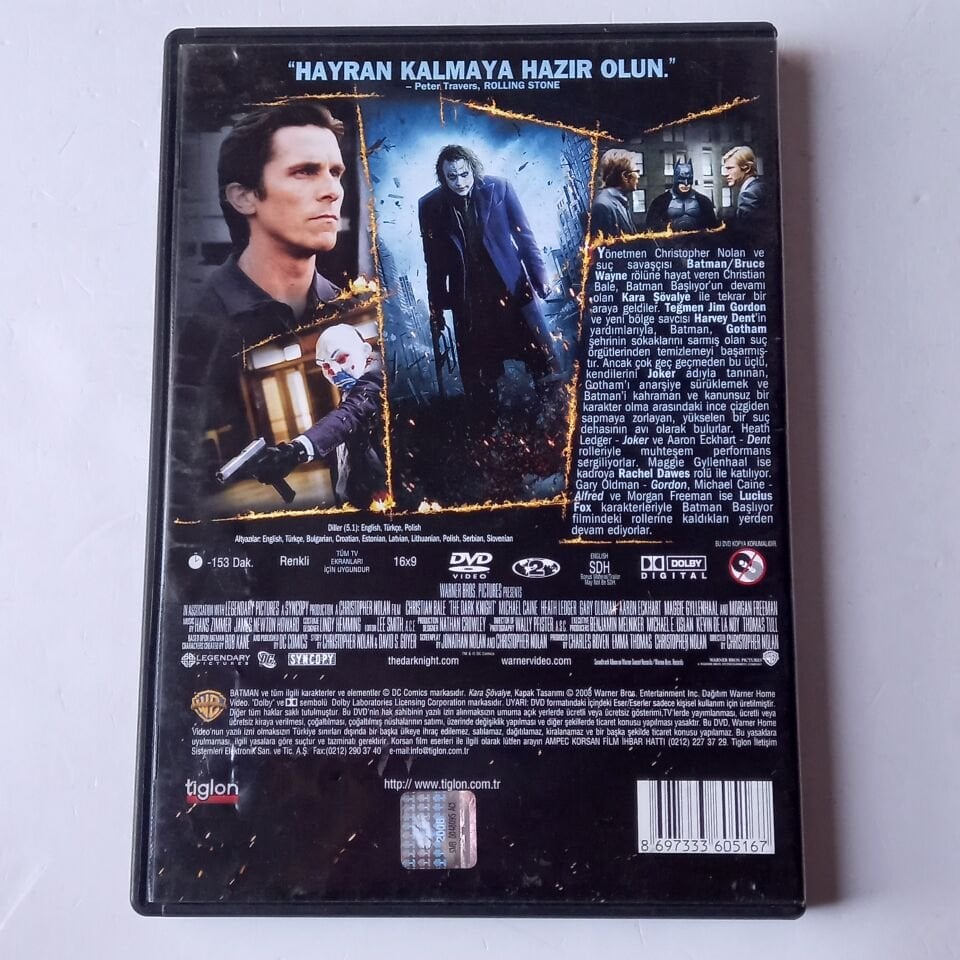 THE DARK KNIGHT / KARA ŞÖVALYE - CHRISTOPHER NOLAN, CHRISTIAN BALE, HEATH LEDGER - DVD 2.EL