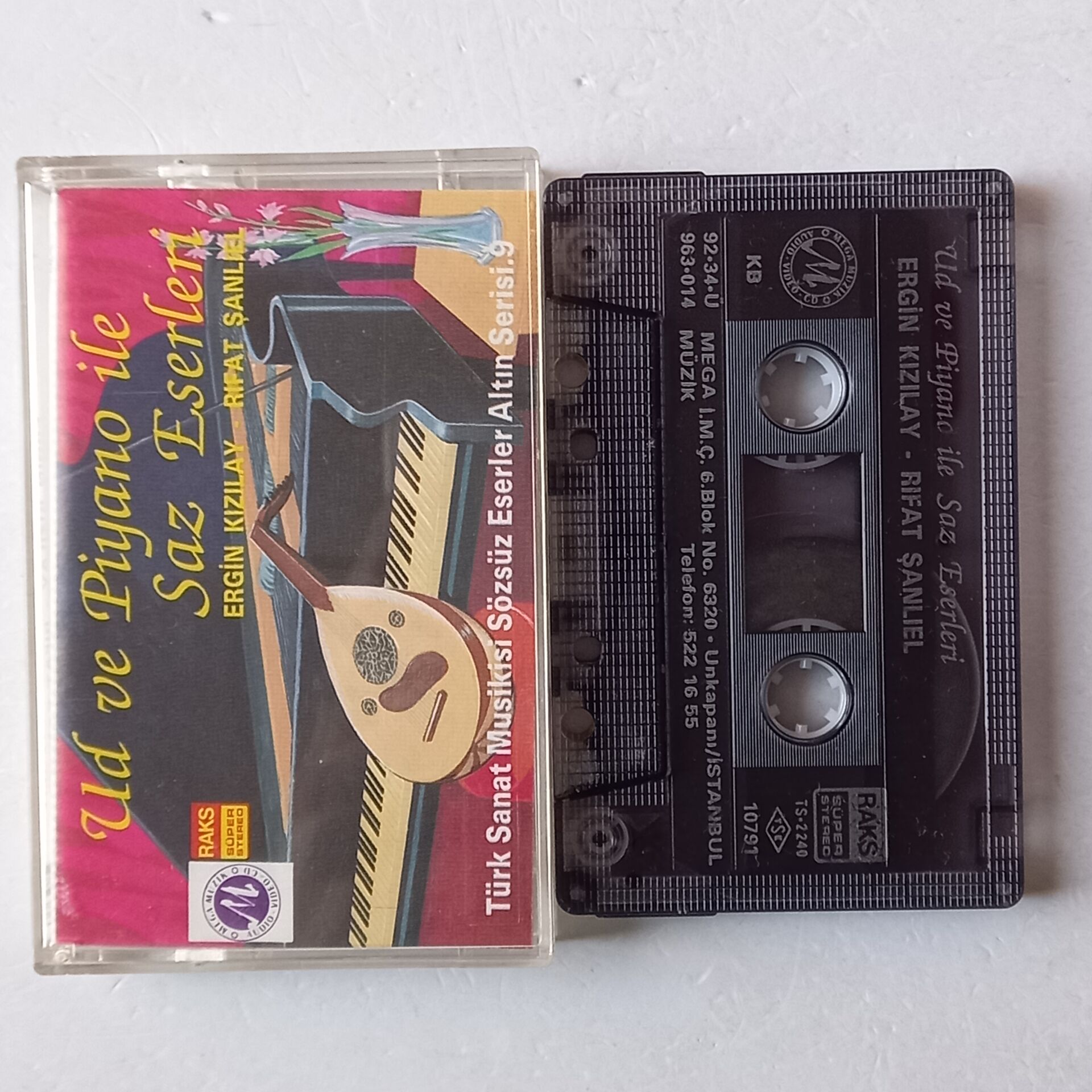 UD VE PİYANO İLE SAZ ESERLERİ - ERGİN KIZILAY, RIFAT ŞANLIEL (1992) - KASET 2.EL