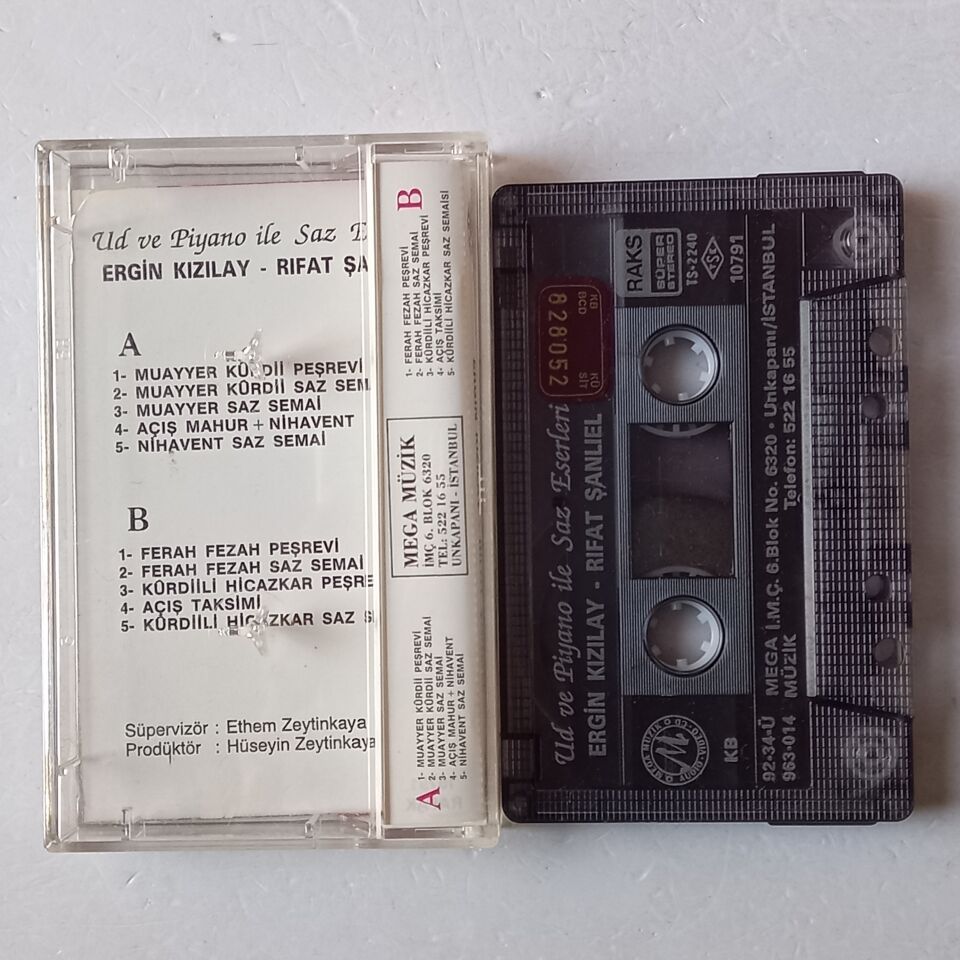 UD VE PİYANO İLE SAZ ESERLERİ - ERGİN KIZILAY, RIFAT ŞANLIEL (1992) - KASET 2.EL