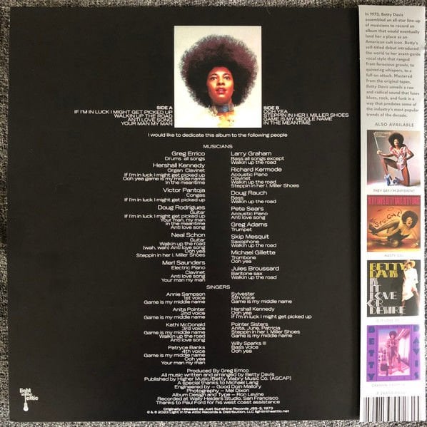BETTY DAVIS - BETTY DAVIS  (1973) - LP SOUL FUNK 2023 SIFIR PLAK
