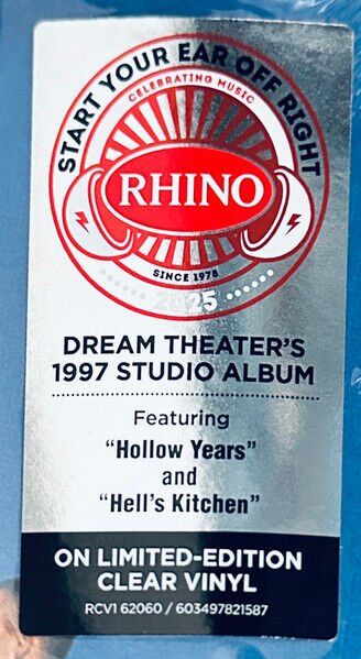 DREAM THEATER – FALLING INTO INFINITY (1997) - 2LP 2025 REISSUE REPRESS LIMITED EDITION CLEAR VINYL SIFIR PLAK