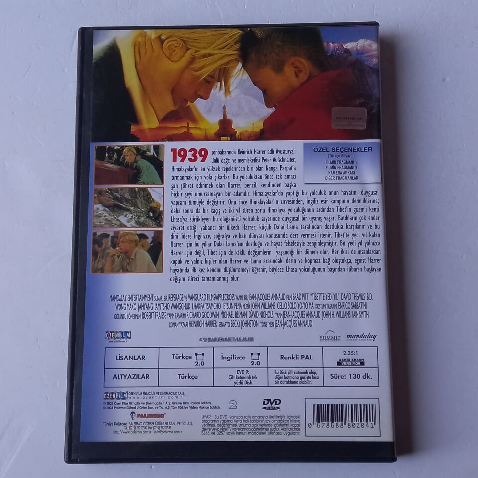 TİBET\'TE YEDİ YIL / SEVEN YEARS IN TIBET - BRAD PITT - DVD 2.EL