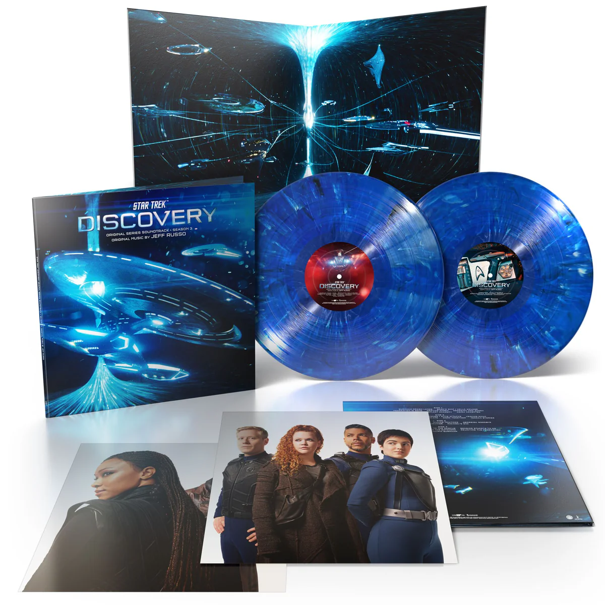 STAR TREK: DISCOVERY - ORIGINAL SERIES SOUNDTRACK SEASON 3 / JEFF RUSSO (2022) - 2LP BLUE & WHITE MARBLED COLOURED EDITION SIFIR PLAK