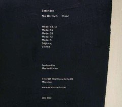 NIK BARTSCH - ENTENDRE (2021) - CD ECM RECORDS SIFIR