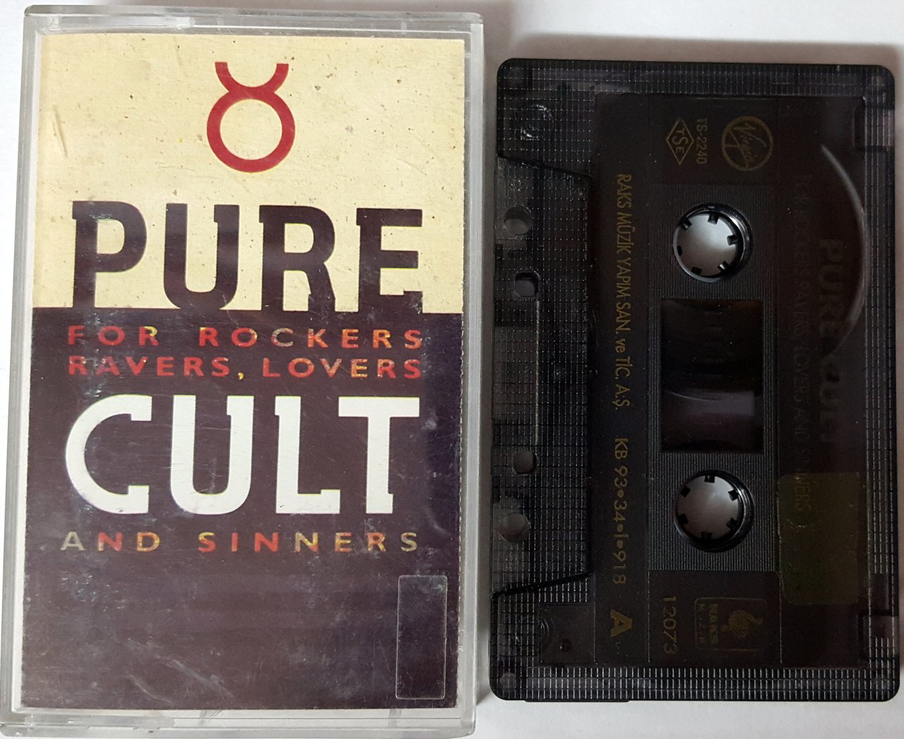 CULT - PURE CULT / FOR ROCKERS RAVERS LOVERS AND SINNERS (1993) RAKS CASSETTE MADE IN TURKEY ''USED''