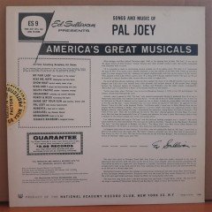 ED SULLIVAN PRESENTS SONGS AND MUSIC OF PAL JOEY - LP 2.EL PLAK