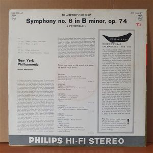 TCHAIKOVSKY: SYMPHONY NO.6 IN B MINOR OP.74 ''PATHETIQUE'' / NEW YORK PHILHARMONIC, DIMITRI MITROPOULOS (1958) - LP 2.EL PLAK