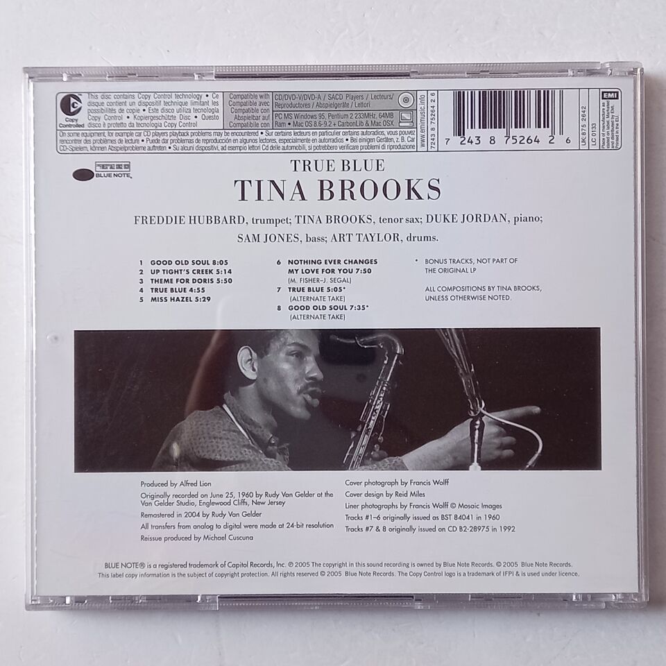 TINA BROOKS – TRUE BLUE (1960) - CD 2005 REMASTERED REISSUE 2.EL