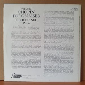 CHOPIN: POLONAISES [COMPLETE] VOLUME 1 / PETER FRANKL (1969) - LP 2.EL PLAK