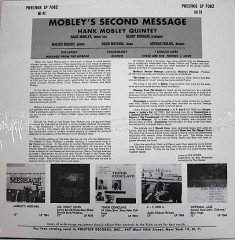 HANK MOBLEY - MOBLEY'S 2ND MESSAGE (1957) - PLAK SIFIR