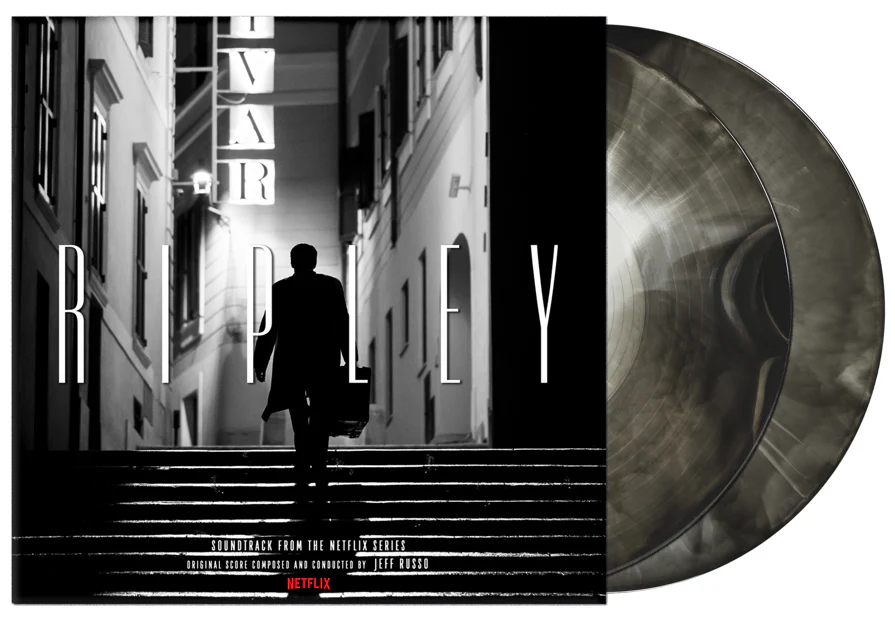 RIPLEY - SOUNDTRACK FROM THE NETFLIX SERIES / JEFF RUSSO (2024) - 2xLP BLACK AND CLEAR SWIRLED VINYL SIFIR PLAK