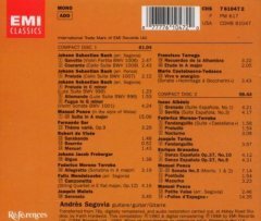 ANDRES SEGOVIA - RECORDINGS 1927-1939 - 2CD KLASİK GİTAR BACH PONCE FROBERGER ALBENIZ GRANADOS SIFIR