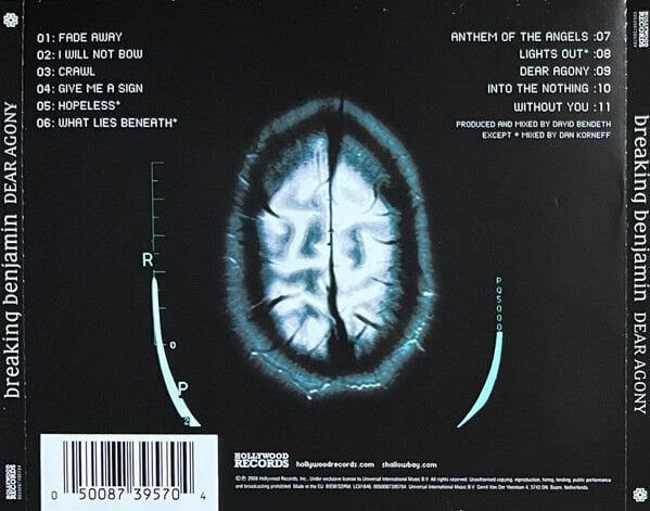 BREAKING BENJAMIN – DEAR AGONY (2009) - CD REISSUE JEWEL CASE AMBALAJINDA SIFIR