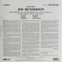 JOE HENDERSON - PAGE ONE (1963) - LP BLUE NOTE CLASSIC VINYL SERIES 180GR 2021 EDITION SIFIR PLAK