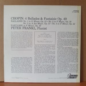 CHOPIN: 4 BALLADES & FANTAISIE OP.49 / PETER FRANKL (1969) - LP 2.EL PLAK