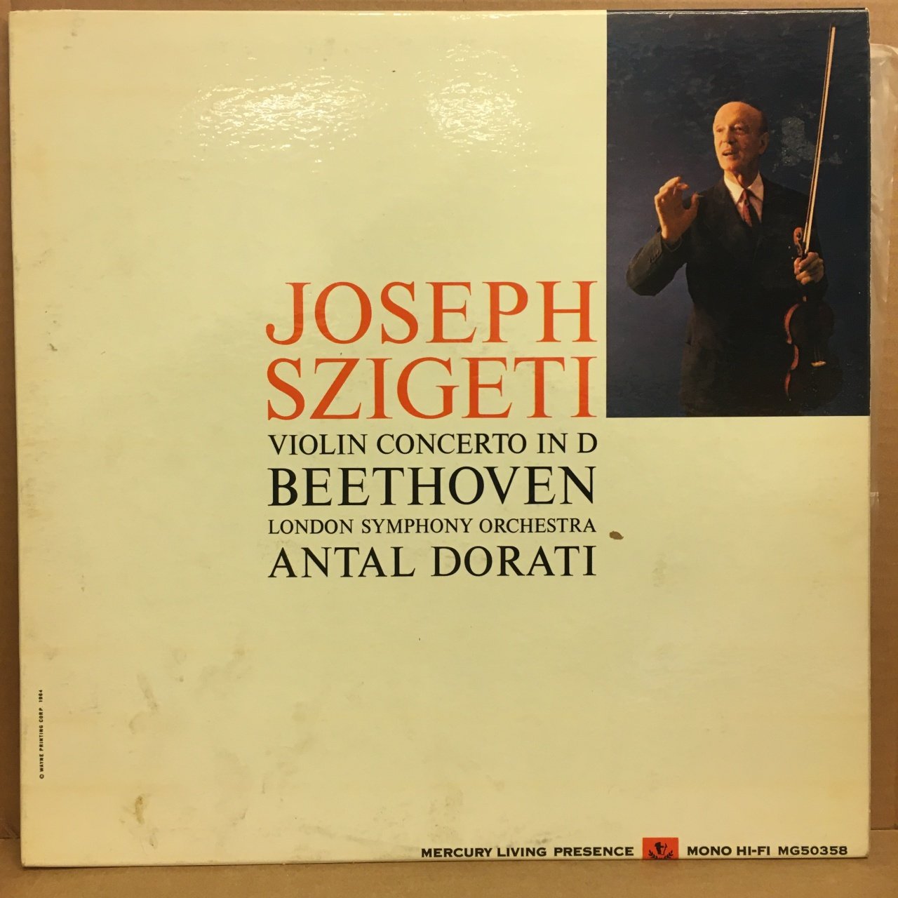 BEETHOVEN VIOLIN CONCERTO JOSEPH SZIGETI ANTAL DORATI 2.EL PLAK