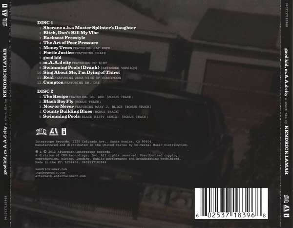 KENDRICK LAMAR – GOOD KID, M.A.A.D CITY (2012) - 2xCD SIFIR