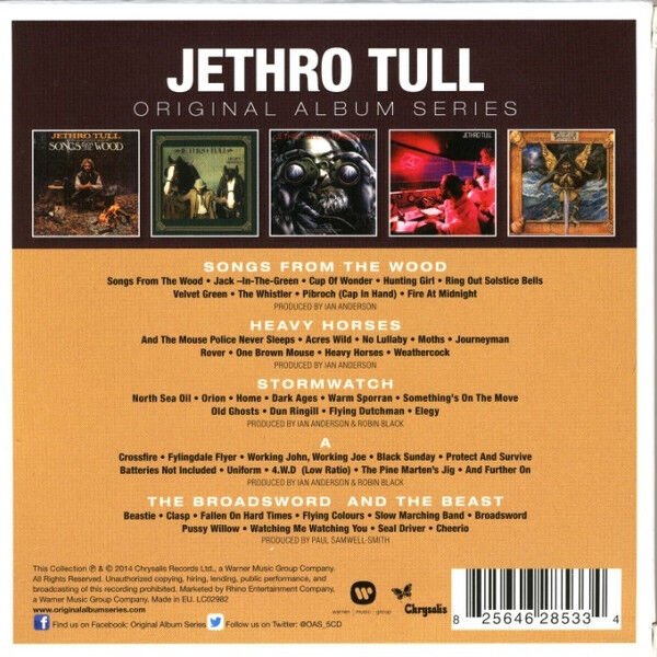 JETHRO TULL – ORIGINAL ALBUM SERIES / SONGS FROM THE WOOD, HEAVY HORSES, STORMWATCH, A, THE BROADSWORD AND THE BEAST (2014) - 5CD BOX SET AMBALAJINDA SIFIR