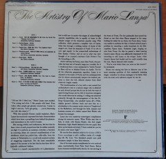 MARIO LANZA - THE ARTISTRY OF - DÖNEM BASKISI SIFIR PLAK