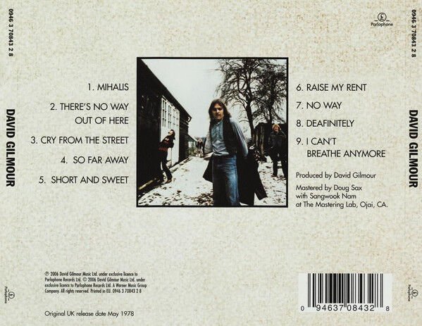 DAVID GILMOUR – DAVID GILMOUR (1978) - CD REMASTERED 2006 REISSUE JEWEL CASE AMBALAJINDA SIFIR