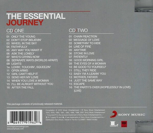 JOURNEY – THE ESSENTIAL JOURNEY (2001) - 2CD 2010 REISSUE SUPER JEWEL BOX AMBALAJINDA SIFIR