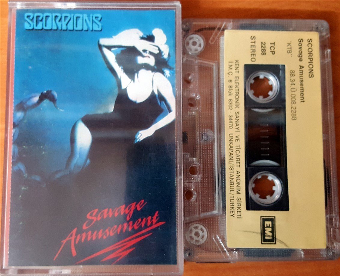 SCORPIONS - SAVAGE AMUSEMENT (1988) KENT CASSETTE MADE IN TURKEY ''USED'' PAPER LABEL