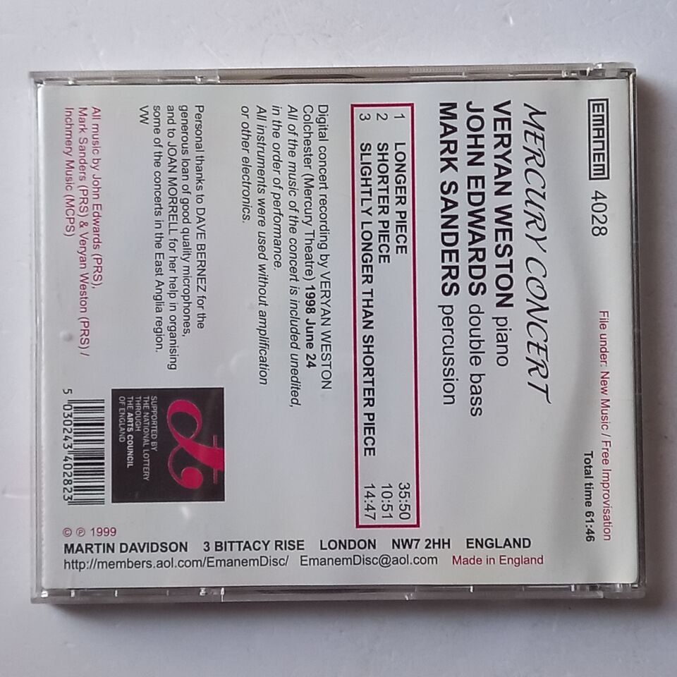 VERYAN WESTON, JOHN EDWARDS, MARK SANDERS – MERCURY CONCERT (1999) - CD 2.EL