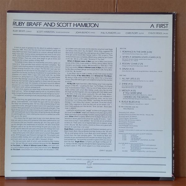 RUBY BRAFF AND SCOTT HAMILTON – A FIRST (1985) - LP 2. EL PLAK