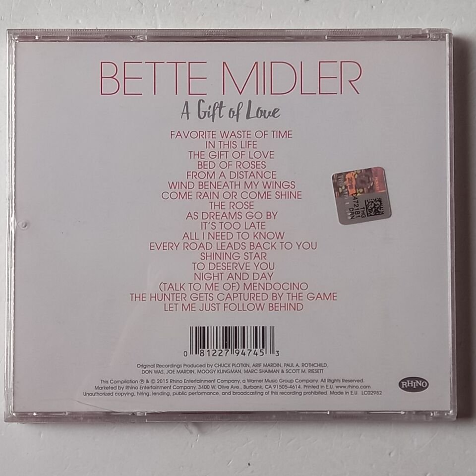 BETTE MIDLER – A GIFT OF LOVE (2015) - CD REMASTERED AMBALAJINDA SIFIR