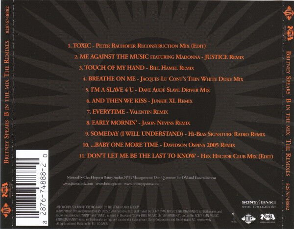 BRITNEY SPEARS – B IN THE MIX / THE REMIXES (2005) - CD REISSUE JEWEL CASE AMBALAJINDA SIFIR