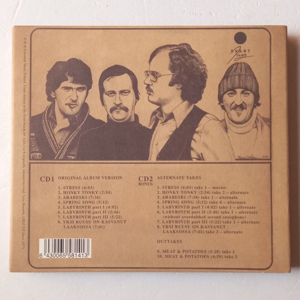EERO KOIVISTOINEN QUARTET – LABYRINTH / 40TH ANNIVERSARY EDITION (1977) - 2CD 2017 REMASTERED REISSUE DIGIPAK 2.EL