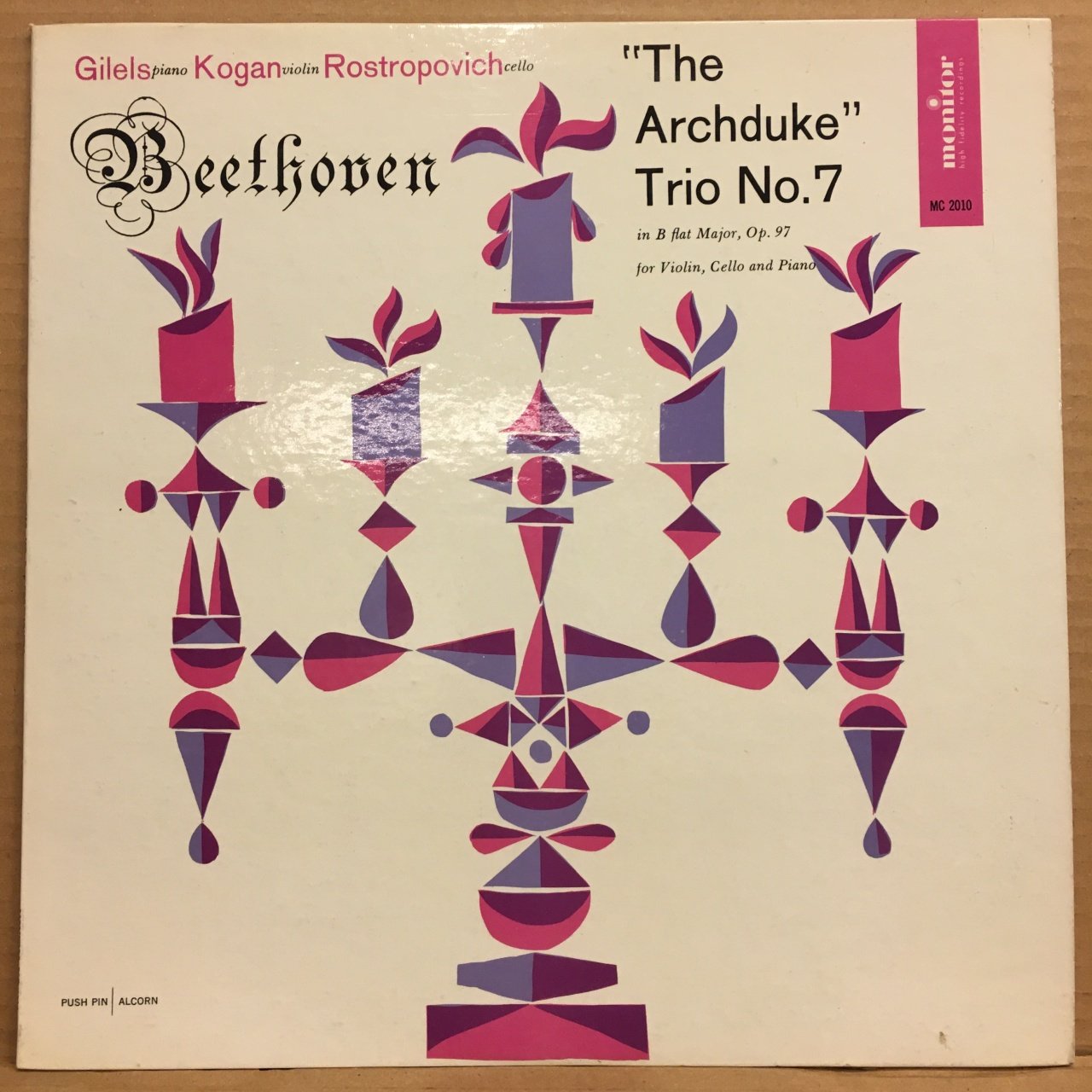 BEETHOVEN ''THE ARCHDUKE'' TRIO, EMIL GILELS, LEONID KOGAN, MSTISLAV ROSTROPOVICH 2.EL PLAK