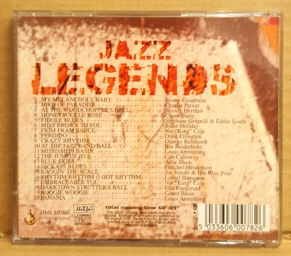 JAZZ LEGENDS / 20 ALL TIME JAZZ CLASSICS - V/A NAT KING COLE BILLIE HOLIDAY COUNT BASIE ELLA FITZGERALD DUKE ELLINGTON etc (1998) - CD 2.EL