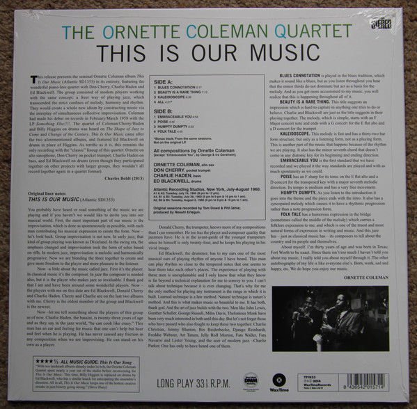 THE ORNETTE COLEMAN QUARTET – THIS IS OUR MUSIC (1961) - LP 2014 REISSUE REMASTERED 180GR SIFIR PLAK