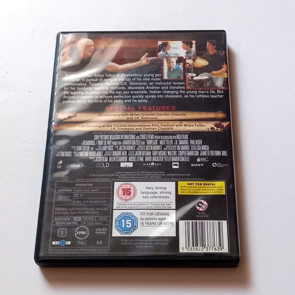 WHIPLASH - MILES TELLER, J.K. SIMMONS - YÖN.: DAMIEN CHAZELLE - DVD 2.BÖLGE TÜRKÇE ALTYAZI YOKTUR 2.EL