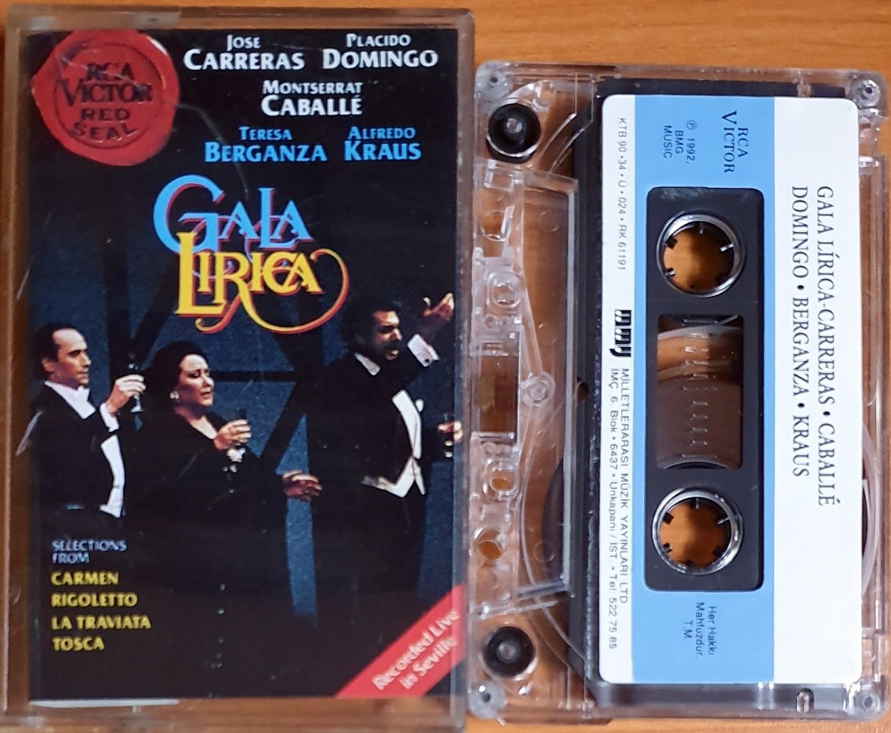GALA LIRICA / JOSE CARRERAS, PLACIDO DOMINGO, MONTSERRAT CABALLE (1990) - KASET MMY 2.EL