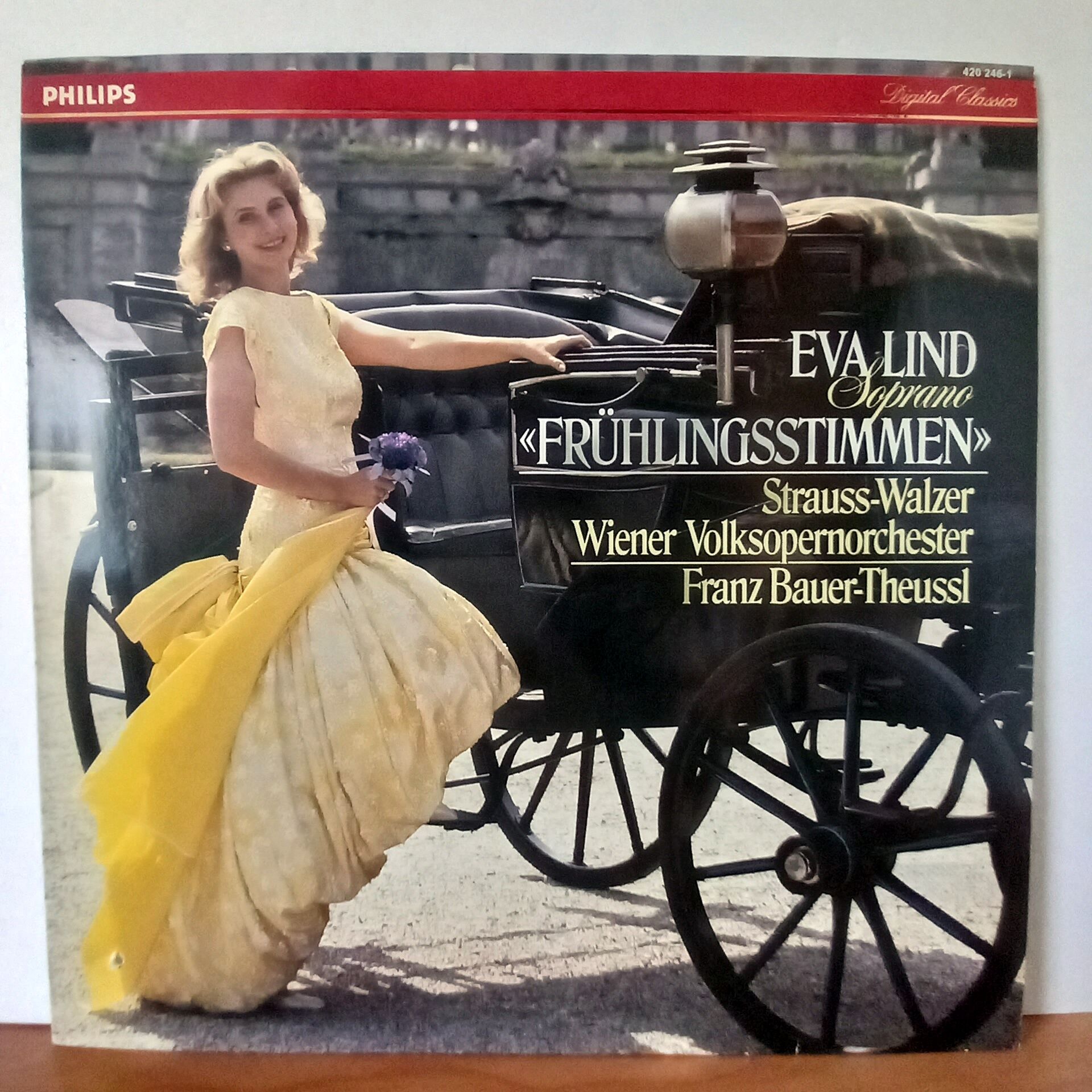 EVA LIND / FRÜHLINGSSTIMMEN (STRAUSS-WALZER) WIENER VOLKSOPERNORCHESTER, FRANZ BAUER-THEUSSL (1987) - LP 2.EL PLAK