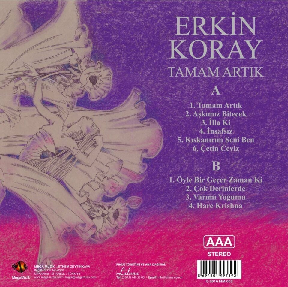 ERKİN KORAY - TAMAM ARTIK (1990) - LP 180GR 2026 BASIM SİYAH SIFIR PLAK