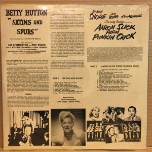 SATINS AND SPURS (1954) & AARON SLICK FROM PUNKIN CRICK (1952) - SOUNDTRACK / JAY LIVINGSTON & RAY EVANS - LP 1983 DÖNEM BASKI SIFIR PLAK
