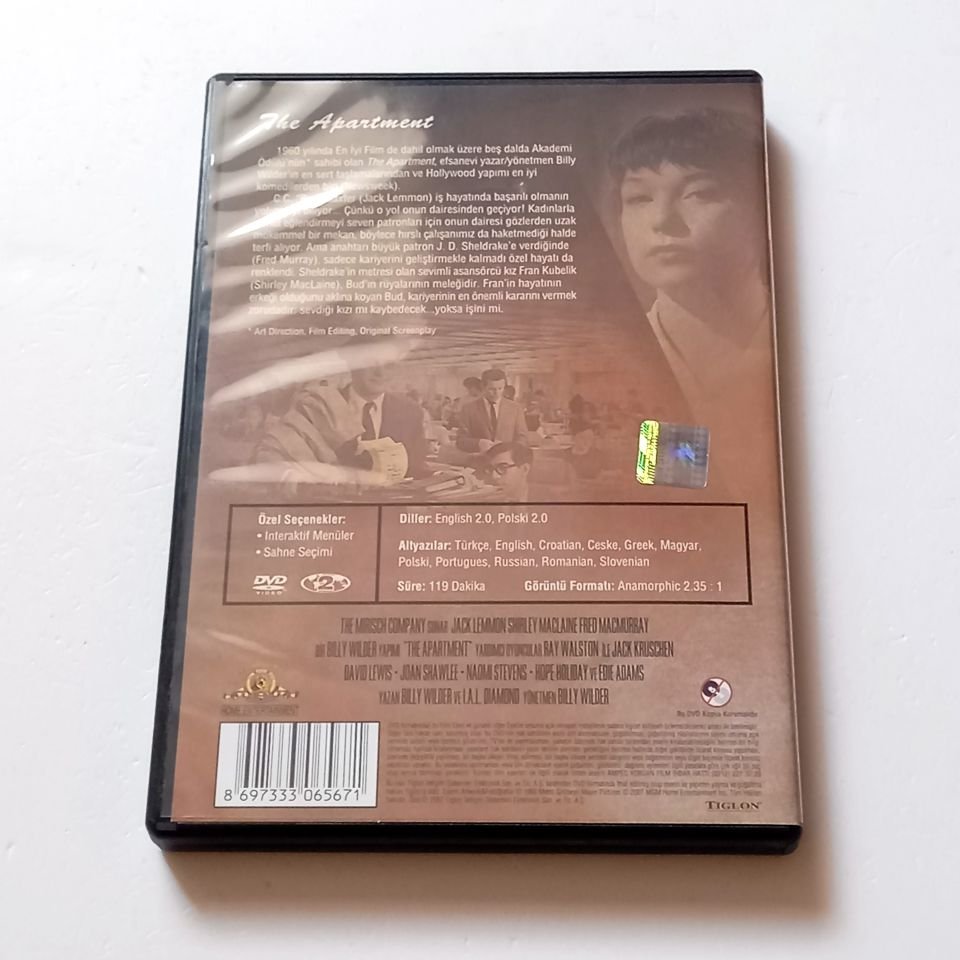 THE APARTMENT - JACK LEMMON, SHIRLEY MACLAINE - YÖN.:BILLY WILDER - DVD 2.EL